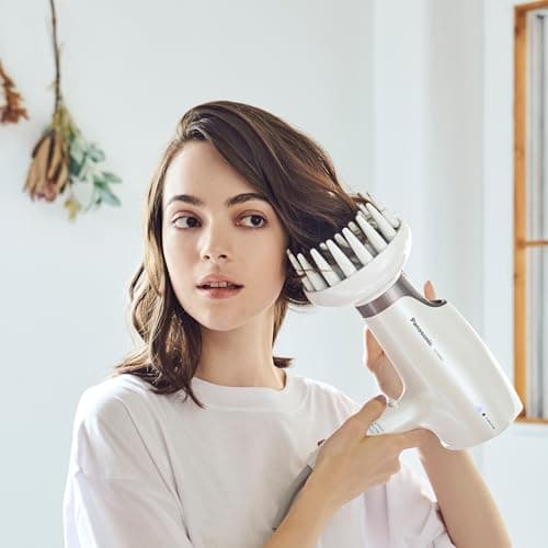 Panasonic Nanoe Salon Hair Dryer with Oscillating QuickDry Nozzle, Blow Dryer with Diffuser and Concentrator Attachments, 3 Speed Heat Settings for Easy Styling and Healthy Hair - EH-NA67-W (White) 7