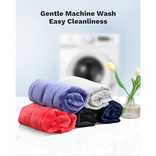 LaSyL Weighted Lap Pad 7lb for Calming & Relaxing, Flannel Fleece Small Weighted Lap Blanket for Adult, Machine Washable Black 29x24 Inches 7