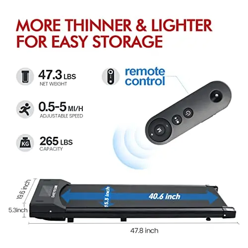 Walking Pad Under Desk Treadmill for Home Office With Remote Control, Portable in LED Display 6