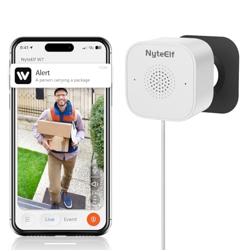 NyteElf 3MP Window Cameras for Home Security,Security Camera, 2K Full Color Night Vision, AI Human & Motion Detection, 24/7 Recording, Two-Way Audio, Easy Installation (White)