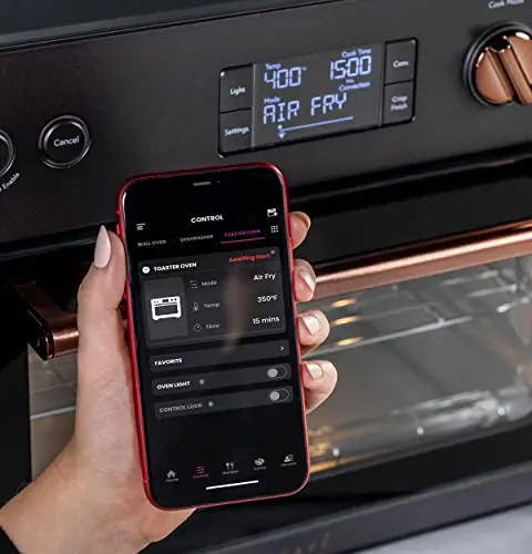 Café Couture Oven with 14 essential cooking modes, including Air Fry, CrispFinish, Bake, Broil, Roast, Toast, Pizza, WiFi & Smart Connected, Voice Control, Countertop Small Appliances, Matte Black 5
