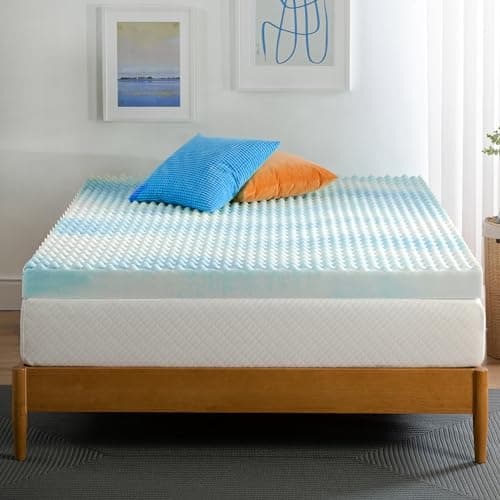 ZINUS 4 Inch Swirl Gel Cooling Memory Foam Mattress Topper, Smaller, More Convenient WonderBox Packaging, Cooling, Airflow Design, CertiPUR-US Certified, King 11