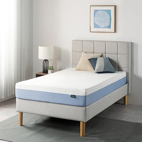 Zinus 8-Inch Twin Cooling Essential Memory Foam Mattress, White, Medium Feel, Fiberglass Free, Certified Safe Materials