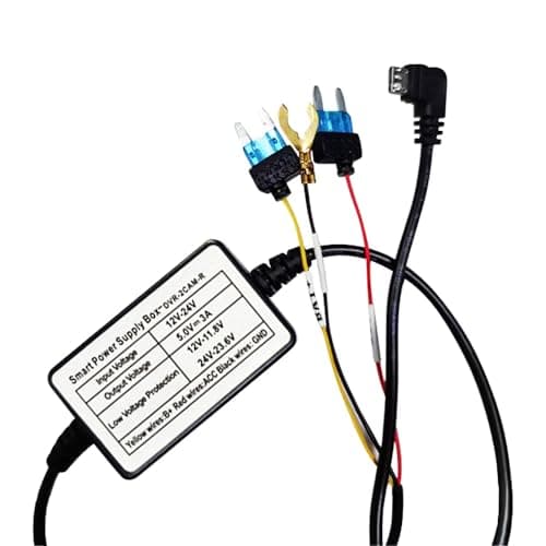 Generic Dash Cam Hardwire Kit, Type C-USB Hard Wire Kit 12V-24V to 5V-3A Hardwire Kit with Low Voltage Protection 11ft Dash Cam Charger Power Cord 5