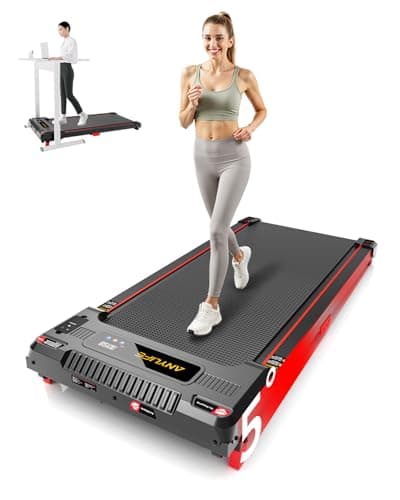 Walking Pad Treadmill, Anylife Incline Walking Pads Under Desk 330lb Capacity, 2.5HP Portable Treadmills for Home, Compact Treadmill Small Running Pad with LED Display, Remote Control, Dark Green