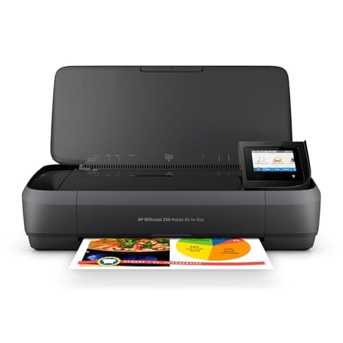 HP OfficeJet 250 Wireless Mobile Printer, Scanner, Copier - Black, Battery Included (CZ992A)