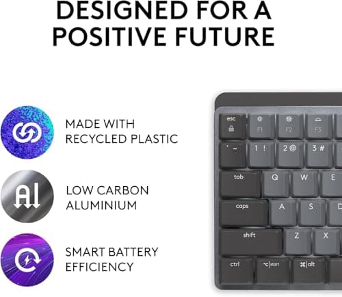 Logitech MX Mechanical Wireless Keyboard Bundle with Mouse Pad, Fiber Cloth 5