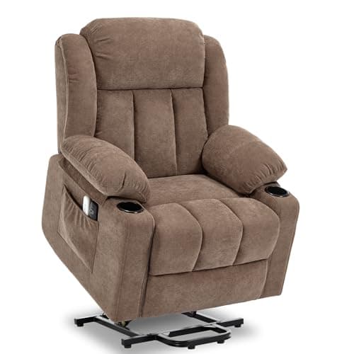 Sfxingyou Power Lift Recliner Chair for Elderly with Massage and Heat, Reclining Sofa Chair with USB & Type-C Ports and Cup Holders, L1288(Brown)