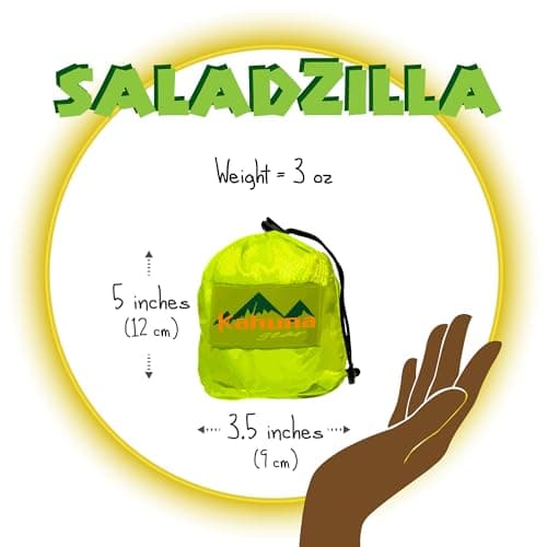 Saladzilla by Kahuna Gear: Large Salad Spinner, 2 Gallon Capacity (8 Qt.), Collapsible & Portable [Vegetable/Sprouts/Microgreen/Herb Dryer] Durable BPA-Free Fabric 6