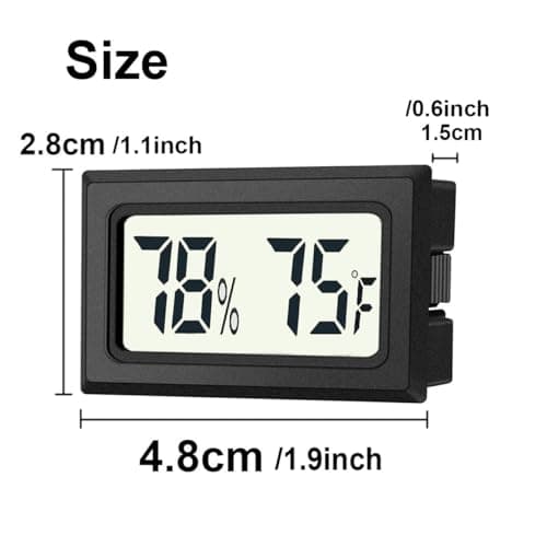 JEDEW 2 Pack Mini Digital Hygrometer Thermometer Gauge, Indoor Outdoor Temperature Humidity Meter for Humidifiers Greenhouse Reptile Plant Humidors, Large LCD Screen, Display in Fahrenheit (℉) (2) 4