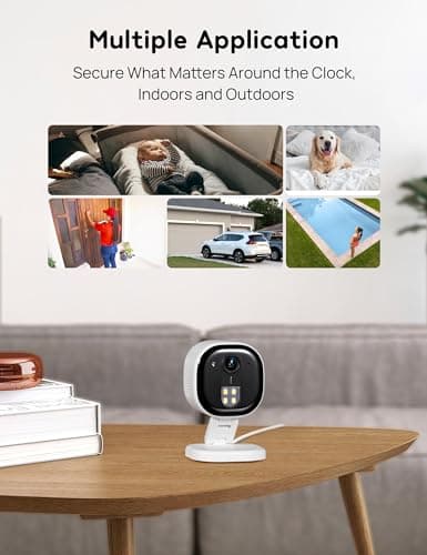 winees Security Cameras Outdoor, Wired 2K Wi-Fi Cameras for Home Security, 2.4G Indoor Camera, Human/Pet AI Detection, Color Night Vision, 2-Way Audio, Support Cloud/128G SD Card Storage 8