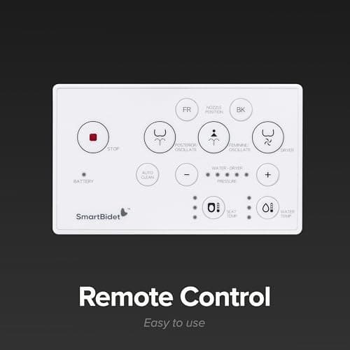 SmartBidet® SB-2400 Advanced Electric Smart Bidet™ Slim Profile Seat in Round White with Remote Control, LED Night Light, Stainless Steel Nozzle, Heated Seat, Warm Dryer 5