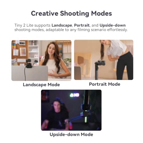 OBSBOT Tiny 2 Lite AI-Powered 4K UHD PTZ Webcam,1/2" CMOS 4X Digital Zoom, AI Auto Tracking, Auto Zoom, Gesture Control 2.0, Beauty Mode,Preset Modes,LiveStream for Game/Meeting/Online Educate 6