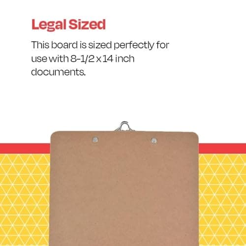 School Smart Legal Clipboard, 9 x 15-1/2 x 1/8 Inches, Hardboard, Brown, Bright Nickel 8