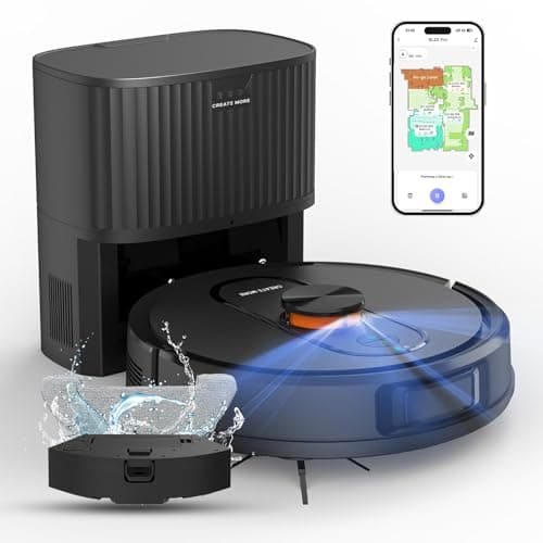 eitton Robot Vacuum and Mop Combo, Robot Vacuum Self-Emptying with 5000Pa Suction, 90-Day Hands-Free Cleaning, LiDAR Navigation, No-Go Zones,Wi-Fi/App/Alex
