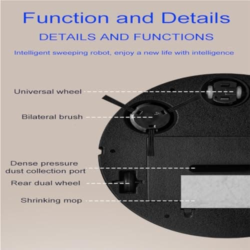 Robot Vacuum and Mop Combo, Automatic Intelligent Cleaning Robot, Ultra-Thin and Silent, Intelligent Navigation,Obstacle Avoidance， Very Suitable for Hard Floors, Carpets, Pet Hair，Easy to use 5