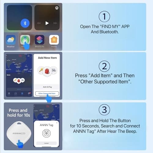 ANNNWZZD Tags 2 Pack Air Tracker Item Finders with Apple Find My (iOS Only) Track Your Keys, Wallet, Luggage, Backpack, Super Lightweight, Comes with 2 Beautiful Keyrings 6