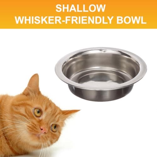 Neater Pet Brands 1.5 Cup (12 oz.) Shallow Stainless Steel Cat Bowls, 1 Single Neater Feeder Replacement Bowl (Deluxe Model), Metal Cat Dishes for Food and Water, Whisker Friendly, Dishwasher Safe 6