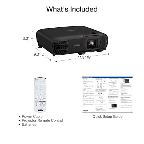 Epson Pro EX9270 Wireless 1080p 3LCD Projector 4,100 Lumens Color and White Brightness, Apple AirPlay, Miracast, Stream from Phone or Laptop, 2 HDMI Ports, 1.6x Optical Zoom, Built-In Speaker 9
