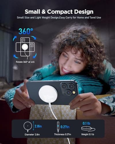 Magnetic Wireless Magsafe Charger iPhone: Charging Pad for iPhone 17/16/15/14/13/12 Series & AirPods Pro 4-2, Strong Magnet, Dual Ports, Case-Friendly, Lightweight for Travel Home Office Desk 7