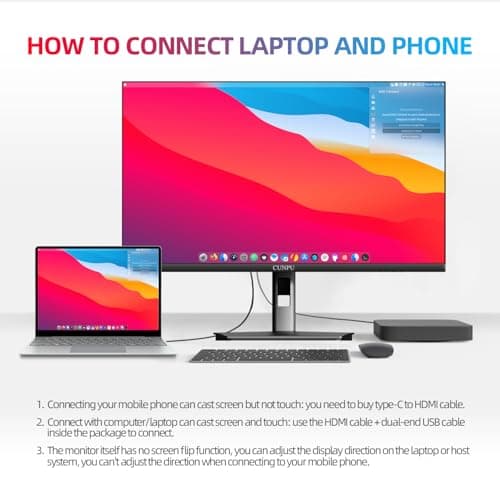 CUNPU 27 Inch Touchscreen Monitor, 10 Point Touch, FHD 1080P 60Hz Nano IPS Screen, 100% SRGB, VESA Wall Mountable, Tilt Adjustment, VGA HDMI for PC, Laptop Business & Work Station 5