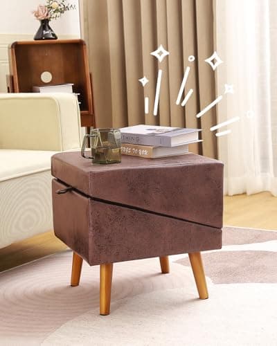 Dog Stairs for Small Dogs and Cats, Dog Ramp for Couch and Bed, Foldable 2-in-1 Wooden Pet Steps for Puppy, Split Ottoman Design（Brown） 7