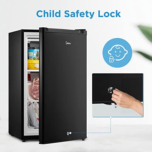 Midea MRU03M2ABB Upright Freezer, 3.0 Cubic Feet Mini Freezer, For Kitchen Apartment Office Basement or Dormitory, Black 7