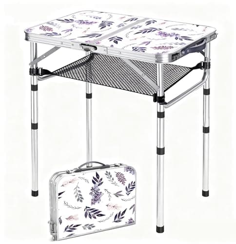 Yriuat Folding TV Trays Foldable Dinner Tray Table Adjustable Height Food Snack Eating Couch Side Table Study Aluminum Portable Sofa Tray End Table for Outdoor Indoor Camp Pinic Bed Couch Living Room