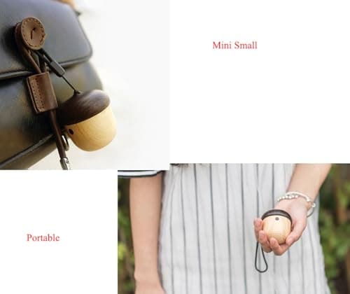 HaoYiShang Small Wireless Bluetooth Speaker, Portable Mini Speaker Waterproof Cute Wooden Nut Shape Unique Tiny Outdoor Speaker for iPhone Backpack Travel 5