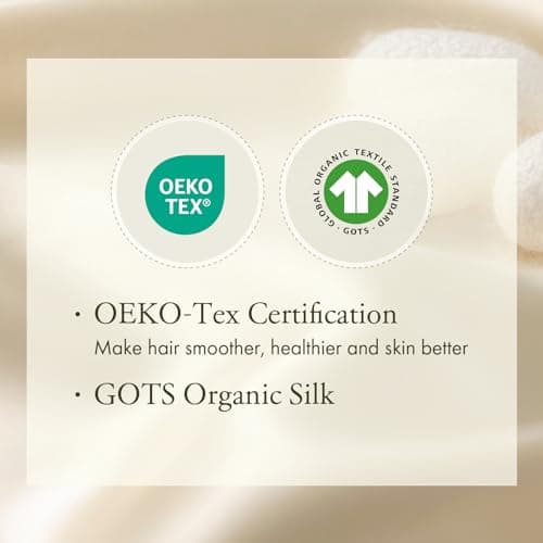 LILYSILK 100% Silk Pillowcase 1PC 25MM Pure Bed Pillowcase for Hair & Skin Oxford Envelope Double-Sides Charmeuse Silk,Ivory Standard 20x26 inches 6