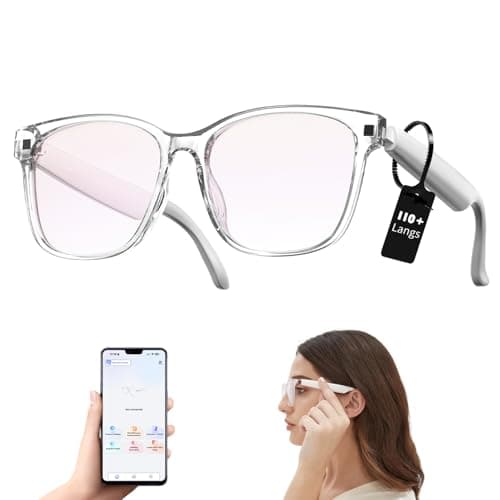 Gkmri Smart Bluetooth Glasses for Women, 110+ Languages Translation & Remote Photo Capture, Professional-Grade Eye Protection, Ultra-Light Wireless Eyewear for Office/Reading