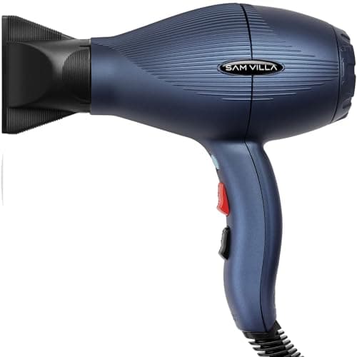 Sam Villa Lightweight & Quiet Ionic Professional Hair Dryer with Variable Speed & Temperature, Midnight Blue