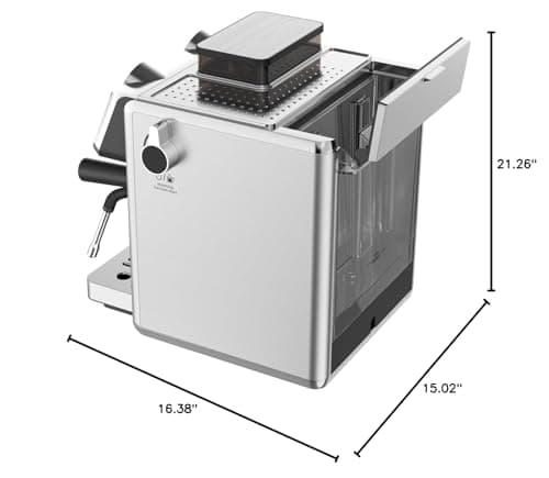 GIANNA Espresso Machine with Grinder, 20 Bar Professional Espresso Maker with Removable Water Tank, Milk Frother for Latte & Cappuccino, Ideal for Home & Office 8