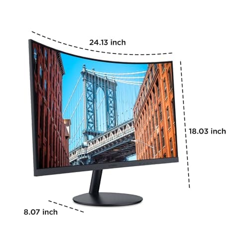KOORUI 27 Inch Curved Monitor FHD 1080P 75Hz Computer Monitors, 1500R PC Screen with HDMI VGA, TÜV Rheinland Certified, Tilt Adjustable,1500R, Eye Care, Black, 27N5CA 9
