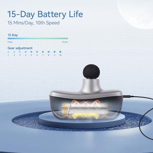 KingPavonini Mini Massage Gun with All-in-One Storage Case, 0.5 LBS Pocket-Sized Small Massage Gun Deep Tissue, Portable Percussion Massager for Travel, Gym 7