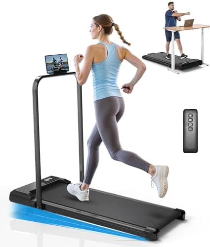 CIIHI Walking Pad Treadmill with Incline - 8% Incline Walking Pad with Handle Bar - Foldable Under Desk Treadmill for Home with 300 Lbs Capacity - Jogging Machine with Quiet Brushless, App & Remote