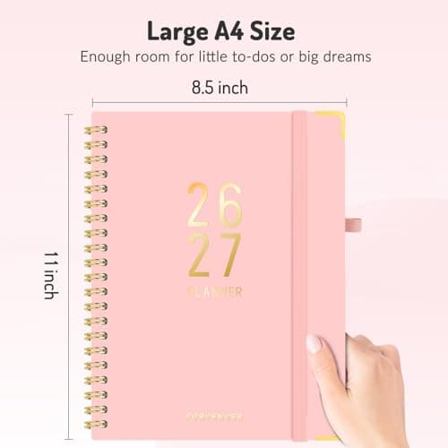 Jul 2026 - Dec 2027 Planner, Forvencer 18 Month Academic Planner 2026-2027, 8.5" x 11", Calendar Planner Weekly and Monthly, Daily Agenda Book, College School Supplies for Student Teacher, A4, Pink 7