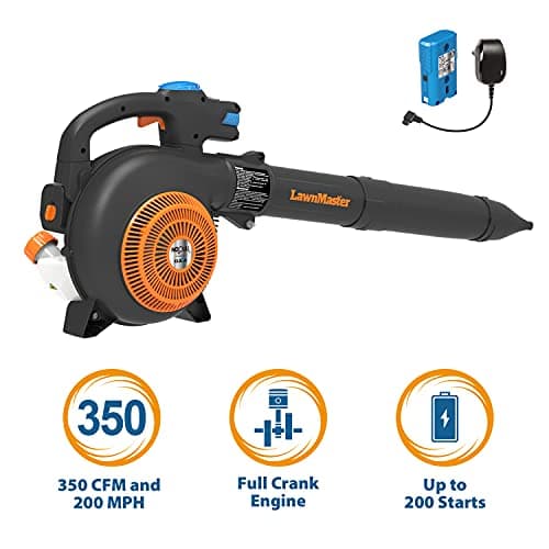 LawnMaster No-Pull Leaf Blower Gas-Powered with Electric Start Variable Speed & Cruise Control,26 cc 2-Cycle Engine, Class Leading 350CFM,200MPH, (NPTBL26A) 6