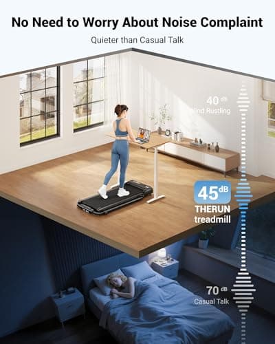 THERUN Walking Pad, 2 in 1 Foldable Treadmills for Home, 2.5HP Under Desk with Handle Bar, 16" Widened Running Belt, with Remote Control 7