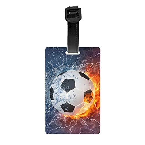 Soccer Bag Tags for Kids, Soccer Ball Name Tags for Backpack Bags, Sports Luggage Tag for Boys Girls Suitcases, Cute Small ID Identifier Labels for Women Men Travel Bag, 1 Pc