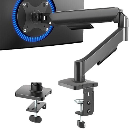 VIVO Single Monitor Stand, Fully Adjustable Arm for 17 to 32 inch Screen, Mechanical Articulating Desk Mount, Gaming and Office Setups, VESA 75x75, 100x100, Max 19.8 lbs, Classic, Black, STAND-V001O