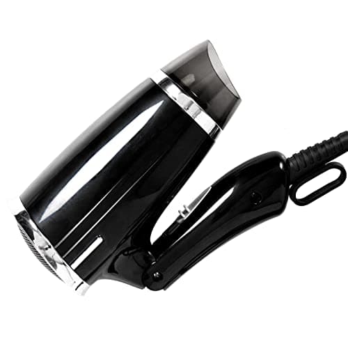 Travel Hair Dryer Folding Compact Blow Dryers Portable Small Professional with 3 Heat Settings Lightweight Mini 8x7inch Low Noise (Black) 8