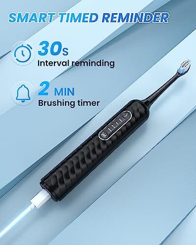 UNINGOPI Electric Toothbrush with Water flosser, 3 in 1 Teeth Cleaning Kit with 7 Modes, Electric Toothbrush and flosser Combofor Adults, Water Flosser Portable for Travel and Home (Black) 6