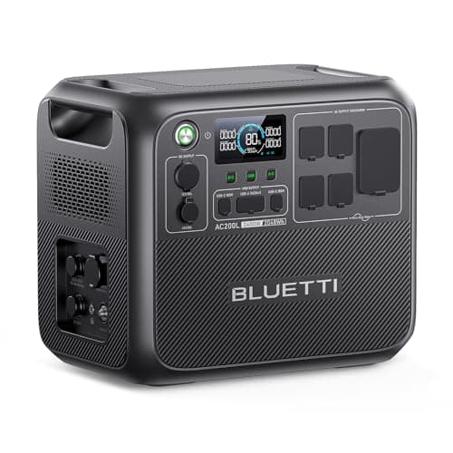 BLUETTI AC200L Portable Power Station, 2048Wh LiFePO4 Battery Backup, Expandable to 8192Wh w/ 4 2400W AC Outlets (3600W Power Lifting), 30A RV Output, Solar Generator for Camping, Home Use, Emergency