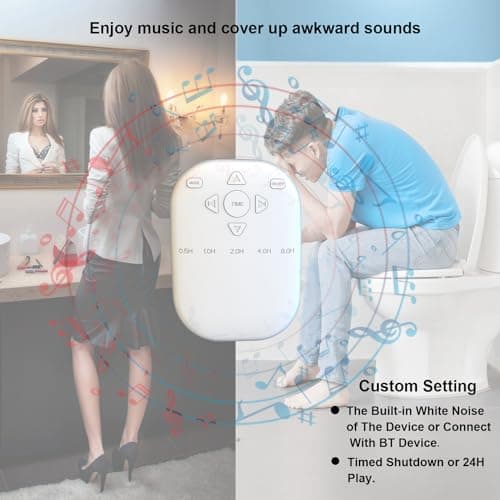 UNIONOW White Noise Machine, Wireless Connect with 36 Relaxing Sounds Including Nature and White Noise, Small Speaker for Home, Office, Hotel, Toilet, Portable Travel 6