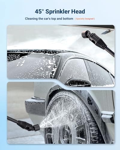 SEALIGHT Cordless Pressure Washer, 970PSI Portable Power Washer with 3.0Ah Dual Batteries 6-in-1 Nozzle Battery Operated Power Washer for Cars, Fences, Patio, Bikes Cleaning 5