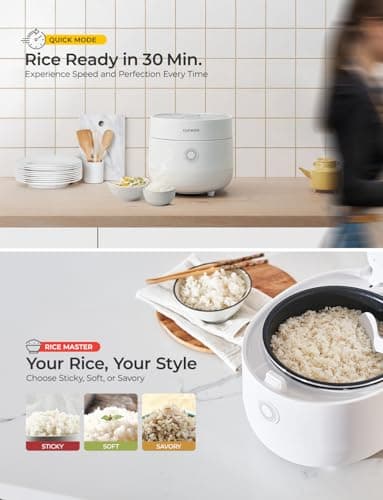 CUCKOO Micom Rice Cooker 6-Cup Uncooked / 12-Cup Cooked with Nonstick Inner Pot, Versatile Rice Maker with 9 Menu Options, Fuzzy Logic Technology, Auto Clean, Quick Rice Mode, White (CR-0675FW) 5