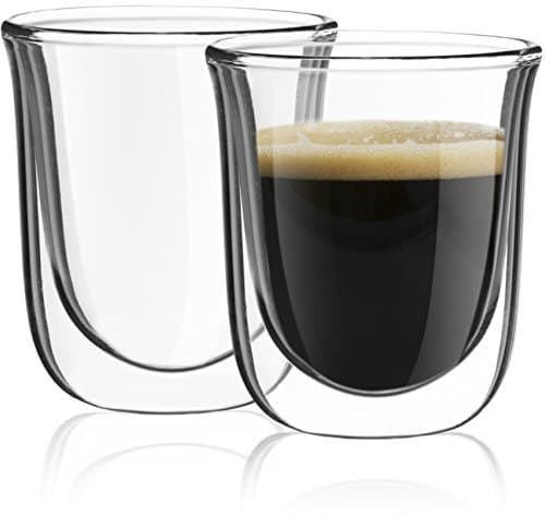 JoyJolt Javaah Double Walled Espresso Glasses Espresso Cups Set of 2 | 2-Ounces