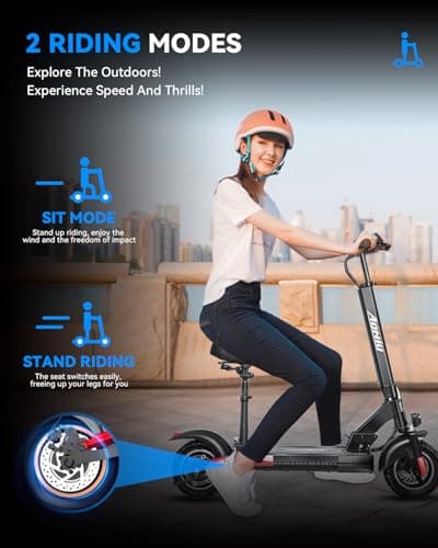 AONIU M4 Electric Scooter for Adults with seat 25-30 mph Fast Speed Heavy Duty 300+ lbs 10 inch Off Road Foldable e Scooter Mobility e Scooters for Girls Men Teens 31-37 Miles Long Range Bike 9