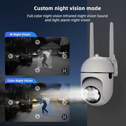 EVERSECU 1080P Outdoor Wired WiFi PTZ Security Camera, 2.4G&5GWiFi, Auto Tracking, 2 Way Audio, Spot Night Vision, SD Card & Cloud Storage, Indoor/Outdoor CCTV Camera for Baby/Elderly (4pcs) 5